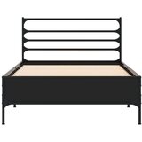 vidaXL Okvir kreveta crni 90 x 200 cm konstruirano drvo i metal | shoptok.hr