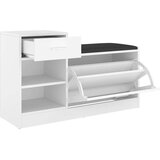 vidaXL klupa za cipele bijela 94,5 x 31 x 57 cm od iverice | shoptok.hr