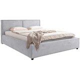 MID.YOU OBLAZINJENA POSTELJA 180 cm x 200 cm , les, tekstil, leseni material svetlo siva | Shoptok.si