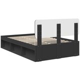  Okvir za krevet Crna 135 x 190 cm Čvrsto borovo drvo | shoptok.hr