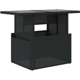  Vrtni stol sa staklenom pločom crni 100x55x73 cm od poliratana | shoptok.hr