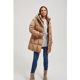 Marisse Quilted Jacket With Hood, Dark Beige Cene