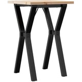 vidaXL jedilna miza y okvir 50x50x75,5cm trdna borovina lito železo | Shoptok.si