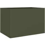 Maison Chic Cvetlično korito - Cvetlični Lonec olivno zeleno 62x40x39 cm jeklo, (21790049) | Shoptok.si