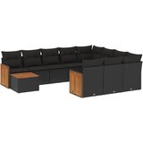  The Living Store Vrtna sedežna garnitura 11-delna z blazinami črn poli ratan - Vrtna Sedežna Garniture, (21443390) | Shoptok.si