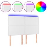 Maison Chic led posteljno vzglavje - vzglavna omarica - nočna omarica belo 144x5x118/128 cm umetno usnje, (21711576) Cene