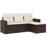 vidaXL 4-dijelni set vrtnih sofa od poliratana s jastucima smeđi | shoptok.hr