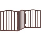  Vrata za pse s 3 panela sklopiva smeđi hrast 150 cm drva topole | shoptok.hr