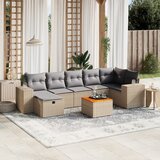 Maison Chic Seti vrtnega pohištva - Vrtna garnitura - Vrtni pohištvo set 8-delna z blazinami bež poli ratan, (21799853) | Shoptok.si