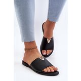 EVENTO PE1 Women's Black Eco Leather Flat Sandals Maliha | Shoptok.si