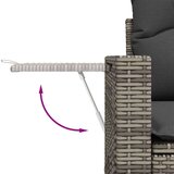vidaXL 6-dijelni set vrtnih sofa poliratan i bagrem s jastucima sivi | shoptok.hr