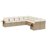  The Living Store Vrtna sedežna garnitura 10-delna z blazinami bež poli ratan - Vrtna Sedežna Garniture, (21450942) | Shoptok.si