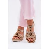Inblu Women's Wedge Sandals With Decorations Beige | ePonuda.com