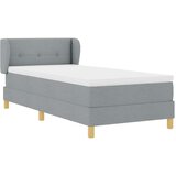 vidaXL Krevet s oprugama i madracem krem 90x200 cm Svjetlosiva | shoptok.hr