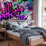  Foto tapeta - Purple Graffiti 490x350 Samoljepljiva | shoptok.hr