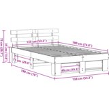  Krevetna konstrukcija s uzglavljem Voštano smeđa 135 x 190 cm | shoptok.hr