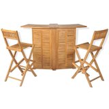 Bistro 3-dijelni bistro set sa sklopivim stolicama od masivne tikovine | shoptok.hr