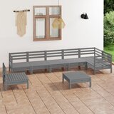 Maison Chic Seti vrtnega pohištva - Vrtna garnitura - Vrtni pohištvo set 8-delna trdna borovina siva, (21799086) | Shoptok.si