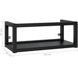  Zidni okvir za kupaonski umivaonik crni 79x38x31 cm željezni | Eponuda.com