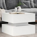 The Living Store Klubska mizica z LED lučkami bela 50x50x40 cm - Klubska Mizica, (21657655) | Shoptok.si