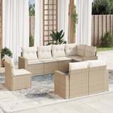 Maison Chic Seti vrtnega pohištva - Vrtna garnitura - Vrtni pohištvo set 8-delna z blazinami bež poli ratan, (21798920) | Shoptok.si
