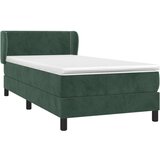 vidaXL Box spring postelja z vzmetnico temno zelena 80x200 cm žamet | Shoptok.si
