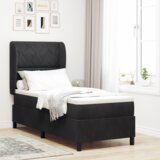 Box Spring Krevet s Madracem Crni 80x200 cm Baršun | shoptok.hr
