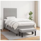  Krevet s oprugama i madracem svjetlosivi 100x200 cm od tkanine | shoptok.hr