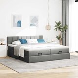  Okvir kreveta s madracima tamnosivi 160x200cm od tkanine | shoptok.hr