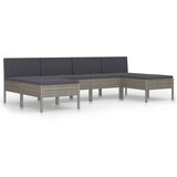 The Living Store Vrtna sedežna garnitura z blazinami 6-delna poli ratan siva - Komplet Vrtnega Pohištva, (21461727) | Shoptok.si