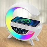  Bežični punjač sa bluetooth zvučnikom BT-3401 4u1 RGB LED lampa i sat – beli | Eponuda.com