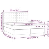  Krevet box spring s madracem LED crni 180x200cm od umjetne kože | shoptok.hr