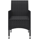  3-dijelni vrtni bistro set od poliratana i kaljenog stakla crni | Eponuda.com