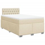 vidaXL Box spring postelja z vzmetnico krem 120x190 cm blago, (21310401) Cene
