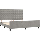  Posteljni okvir z vzglavjem svetlo siv 160x200 cm žamet, (20788368) | Shoptok.si