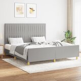 Maison Chic Posteljni okvir - Dvoposteljna postelja - Zakonska postelja brez vzmetnice svetlo siv 160x200 cm blago-J4111, (21760173) | Shoptok.si