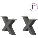  Noge za stolić u obliku slova X 2 kom antracit 60x(30-31) cm | shoptok.hr