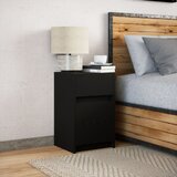  Noćni ormarić s LED svjetlima crni od konstruiranog drva | shoptok.hr