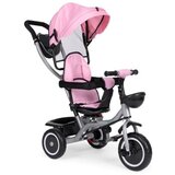 ECO TOYS 2U1 Tricikl Sa Rotirajućim Sedištem I Sklopivom Tendom Pink