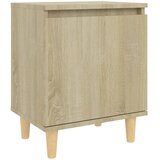  Noćni ormarići s drvenim nogama 2 kom boja hrasta 40x30x50 cm Smeđa | shoptok.hr