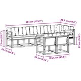  Set vanjskih sofa 8 kom. Prirodna i krem Smeđa 304 x 126,5 x 73 cm | Shoptok.si