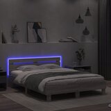  Okvir kreveta s uzglavljem LED siva boja hrasta 140x200 cm | Eponuda.com