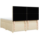 Krevet s oprugama i madracem krem 200 x 200 cm od tkanine | shoptok.hr