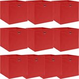  Kutije za pohranu 10 kom crvene 32 x 32 x 32 cm od tkanine | shoptok.hr