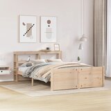 vidaXL Posteljni okvir z vzglavjem 120x190 cm trdna borovina | Shoptok.si