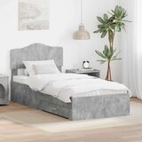  Konstrukcija postelje Betonsko siva 90 x 200 cm Konstruiran les, (5000102566) | Shoptok.si
