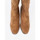 Shelvt Caramel ankle boots with ruffled upper and heel | ePonuda.com