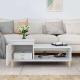  Stolić za kavu sjajni bijeli 100x50x45 cm od konstruiranog drva | shoptok.hr