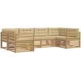 vidaXL Zunanja garnitura za sedenje 6 pcs Bela in bež Poliester, (5000280990) | Shoptok.si