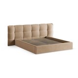 Micadoni Sivo-bež oblazinjena zakonska postelja s prostorom za shranjevanje z letvenim dnom 160x200 cm Eric – | Shoptok.si